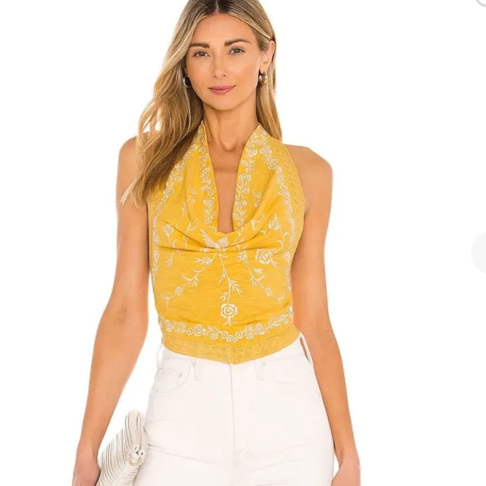 Free People Hows It Going Halter Top In Yellow, S